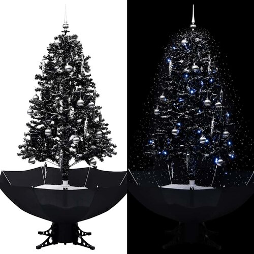  Božićno drvce koje sniježi sa stalkom crno 170 cm PVC Cene