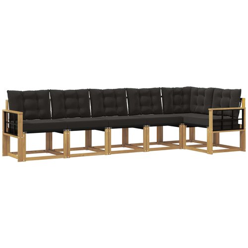 vidaXL Zunanja garnitura za sedenje z blazino 6 pcs Bela in črna, (5000281705) Cene