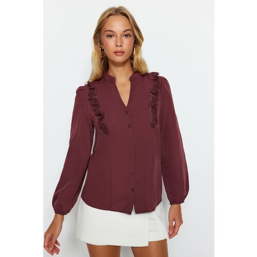 Trendyol Claret Red Embroidery Woven Detailed Shirt Slike