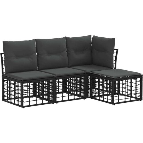  Set vanjskih sofa Crna Poliester - Crna bez stola Cijene