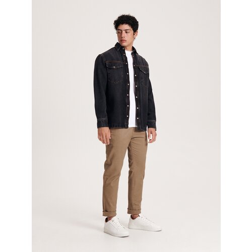 Reserved - Chino slim fit hlače - boja kave Cijene