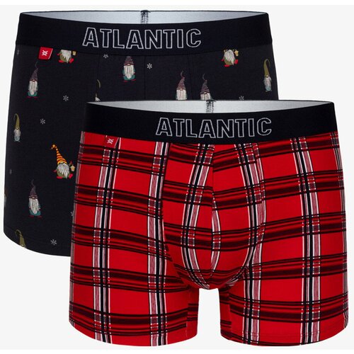 Atlantic Men's Boxer Shorts 2Pack - Dark Blue/Red Slike