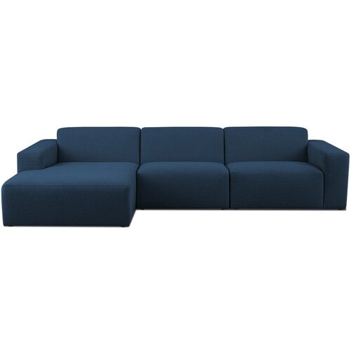 Scandic Tamno plava kutna garnitura od boucl&amp;eacute; tkanine (s lijevim kutom) Roxy &amp;ndash; Slike