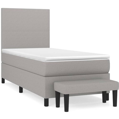 VidaXL Box spring postelja z vzmetnico svetlo siva 80x200 cm blago, (20790146) Slike