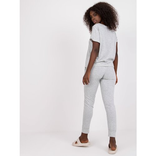 Fashion Hunters Gray two-piece pajamas with pants Slike