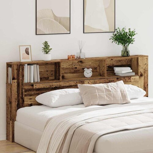  Glava kreveta s ormarićem Staro drvo 220 x 18,5 x 102,5 cm Cijene