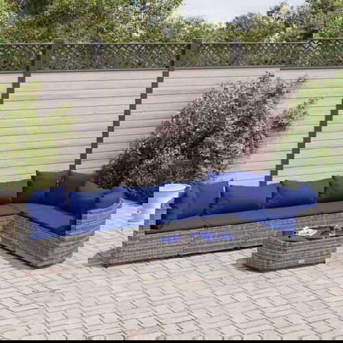  8-dijelni set vrtnih sofa od poliratana s jastucima sivi Cijene