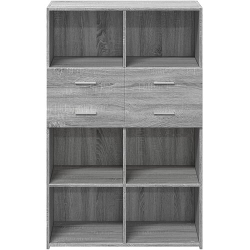  Visoka komoda siva boja hrasta 80x42,5x124 cm konstruirano drvo Slike