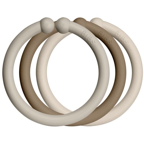 Bibs Loops obešalni obročki Sand / Dark Oak / Vanilla 12 kos Cene