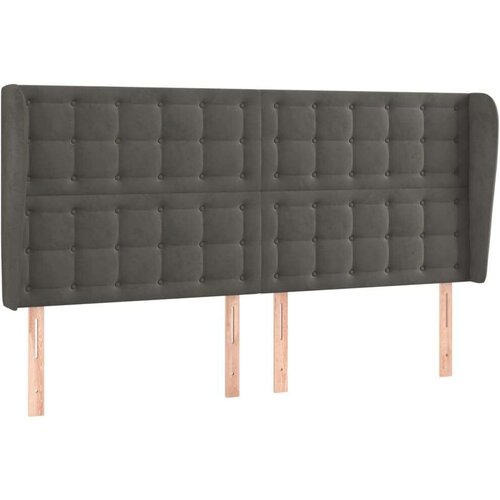  Uzglavlje s u&amp;scaron;ima tamnosivi 203x23x118/128 cm bar&amp;scaron;unasti Slike