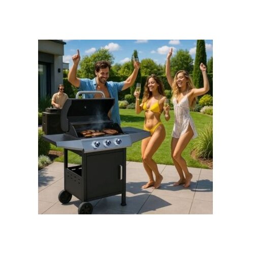 Multi Garden Ba&scaron;tenski plinski ro&scaron;tilj 10,2 kW &ndash; velika re&scaron;etka, 3 gorionika, termometar i regulator Cene
