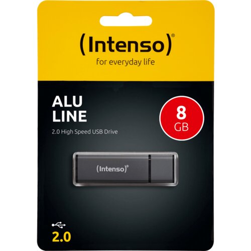  (Intenso) USB Flash drive 8GB Hi-Speed USB 2.0, ALU Line – USB2.0-8GB/Alu-a Cene