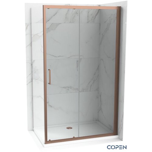 Copen Tu&scaron; paravan C-02-RG43100 Atlas Pro ram roze zlato 100x195cm providno staklo 6mm Cene