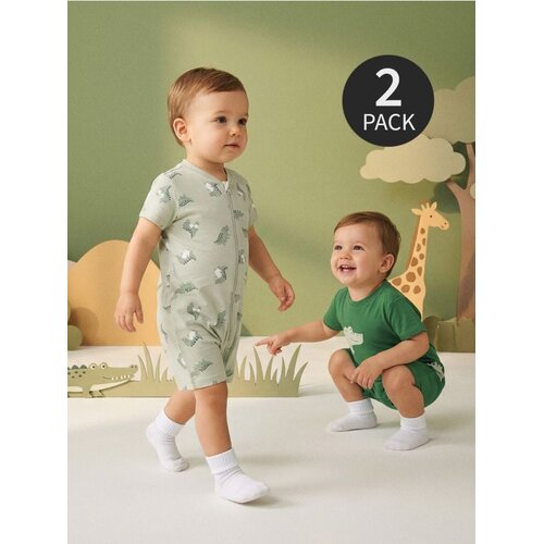 Sinsay Pamučni bodi-rampersi s tiskom krokodila 2 pack Cijene