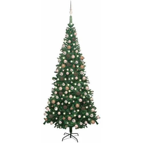 Umjetno božićno drvce LED sa setom kuglica 240 cm zeleno