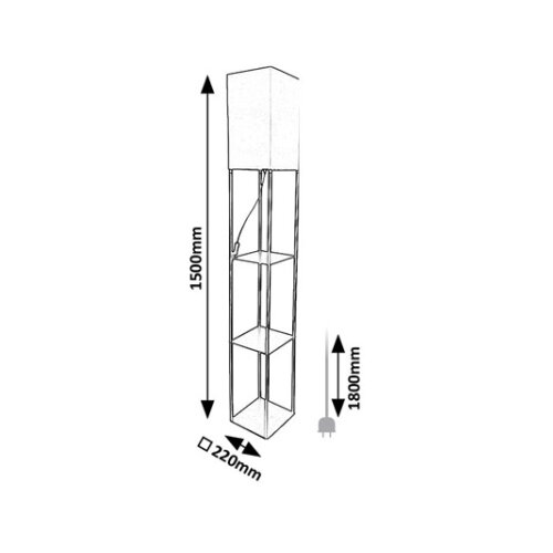  Brilagi - Stojeća lampa sa policama GRADUS 1xE27/40W/230V 150 cm crna/bela Slike