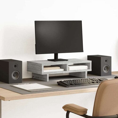  Stalak za monitor siva boja hrasta 50x27x15cm konstruirano drvo Cijene