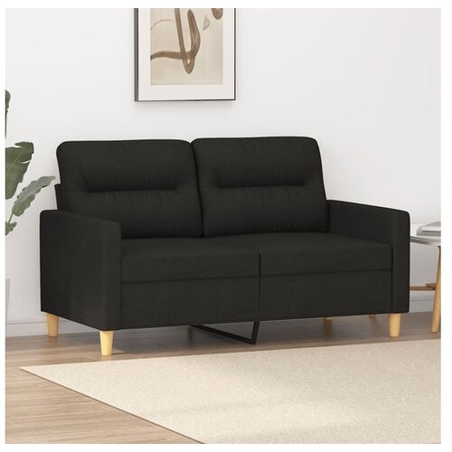 VidaXL Dvosjed od tkanine crni 120 cm Slike