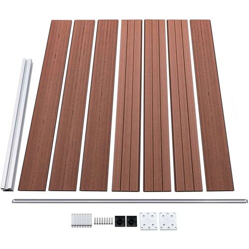 VidaXL set panela za ogradu WPC 526 x 146 cm smeđi Slike