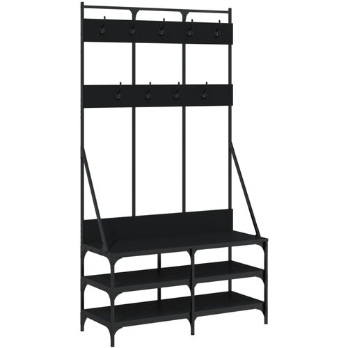 Maison Chic Regal za oblačila s prostorom za čevlje - Polica za čevlje črn 100x40x184 cm, (21776316) Slike
