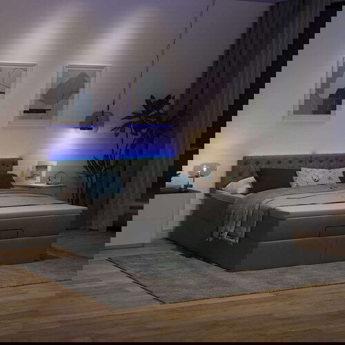 vidaXL Otomanski krevet s madracem tamnosivi 140x200 cm tkanine Cijene