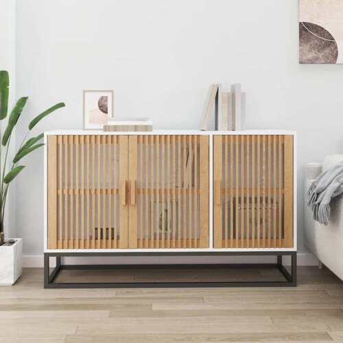 vidaXL Komoda bela 105x30x65 cm inženirski les Cene
