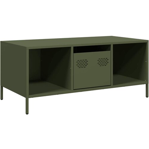 Maison Chic Klubska mizica - kavna mizica - Nizka mizica olivno zelena 101,5x50x43,5 cm valjano jeklo, (21755207) Slike