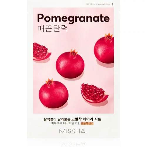 MISSHA Airy Fit Pomegranate maska iz platna z mehčalnim in osvežilnim učinkom 19 g