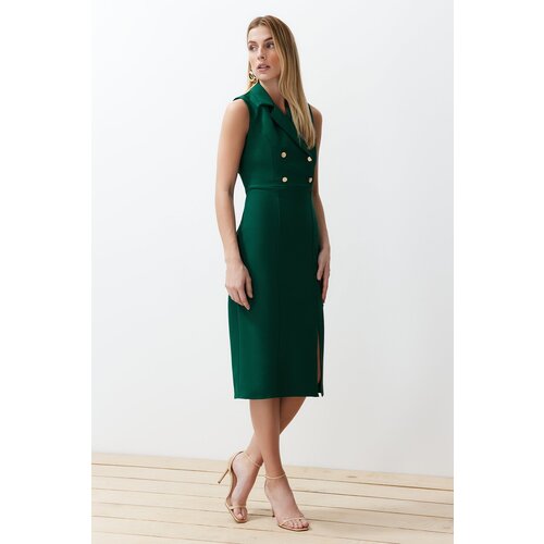Trendyol Emerald Green Woven Midi Dress Cene