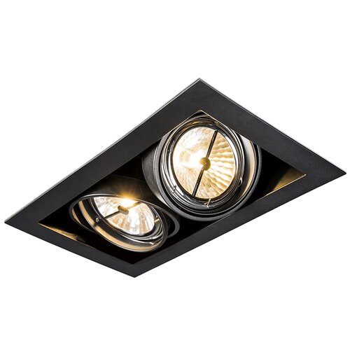 QAZQA Vgradni reflektor črn AR111 nastavljiv 2-light - Oneon Cene
