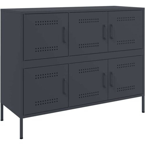 vidaXL Komoda antracitna 100,5x39x79 cm hladno valjano jeklo Cene