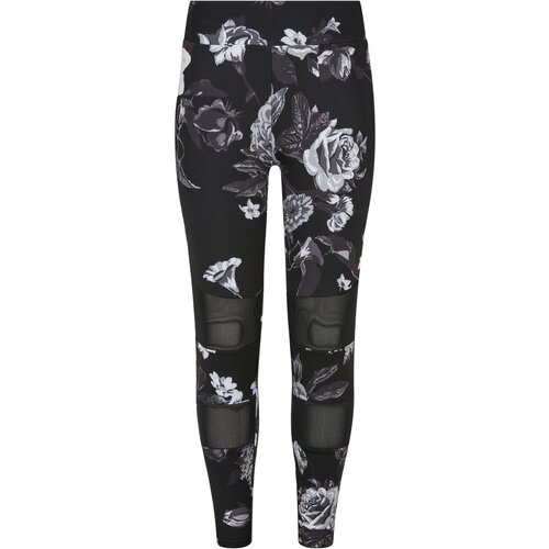 Urban Classics Kids Girls&amp;#039; Tech Mesh AOP Leggings Dark Flowers aop Slike