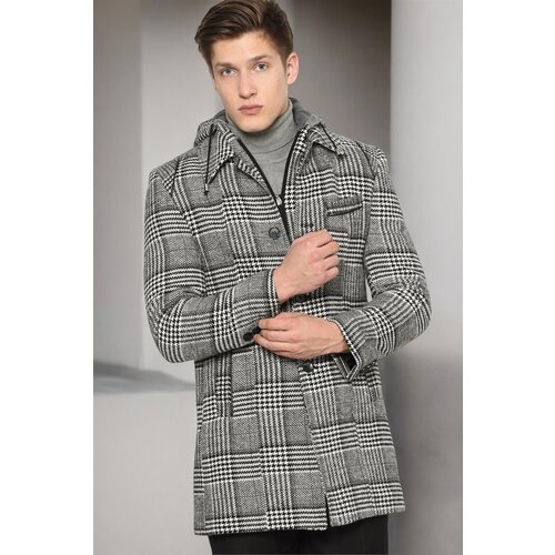 Dewberry PLT8335 MEN&amp;#039;S COAT-LIGHT PATTERNED BLACK Slike