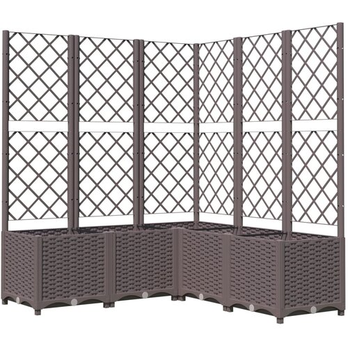  Vrtna sadilica s re&amp;scaron;etkom smeđa 120 x 120 x 136 cm PP Slike