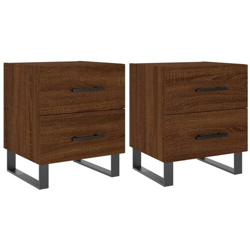 Maison Chic Dvo delni komplet Nočne omarice - Nočne mize rjavi hrast 40x35x47,5 cm inženirski les, (21687608) Slike
