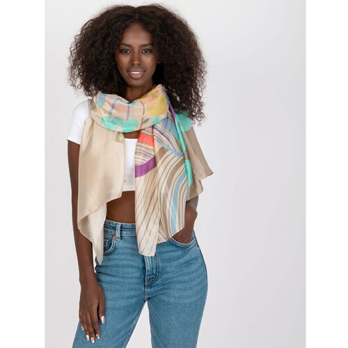 Fashion Hunters Beige thin scarf with a pattern Slike