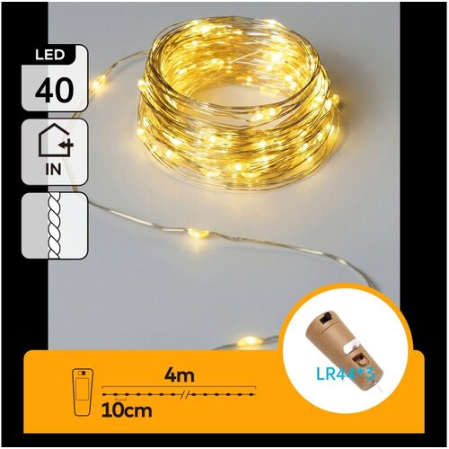 Aigostar LED dekorativni niz sa čepom za bocu 40xLED/3xLR44 4m topla bela Slike