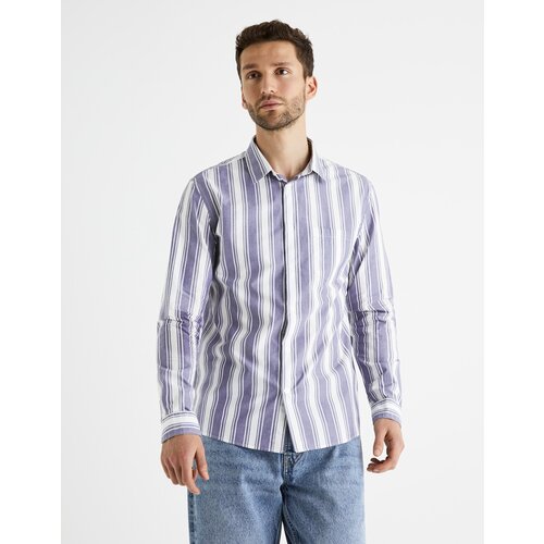 Celio Cotton Shirt Bastripes - Men Slike