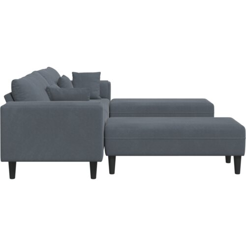 VidaXL Bar&amp;scaron;unasta sofa s jastukom s jastukom 3 pcs Tamno siva 208 cm Bar&amp;scaron;un Slike
