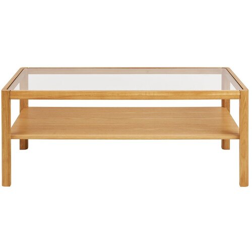 House Nordic Klubska mizica s stekleno mizno plo&scaron;čo v naravni barvi 60x110 cm Lourmarin &ndash; Cene