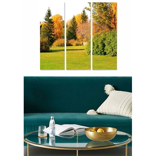 Wallity MDF110664887 Multicolor Decorative MDF Painting (3 Pieces) Cene