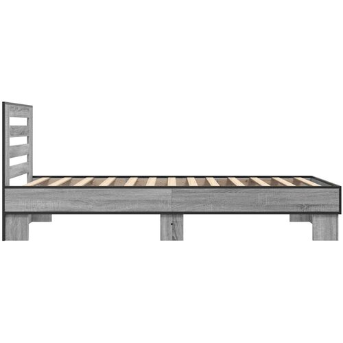  Okvir za krevet boja hrasta 100x200cm konstruirano drvo i metal Siva 100 x 200 cm Slike