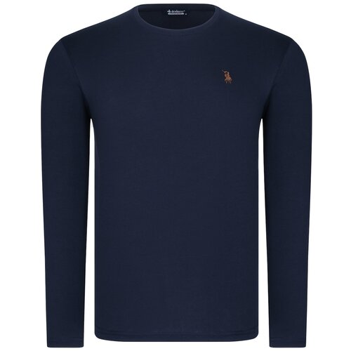 Dewberry T8588 BIKE COLLAR LONG SLEEVE T-SHIRT-LIGHT NAVY BLUE Slike