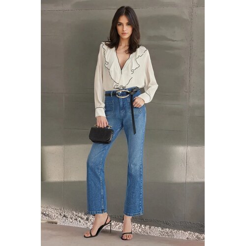 TRENDYOLMILLA ženske pantalone Twoss25Je00031, Plava-Plava Cene