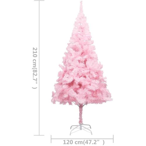  Umjetno osvijetljeno božićno drvce s kuglicama rozo 210 cm PVC Slike