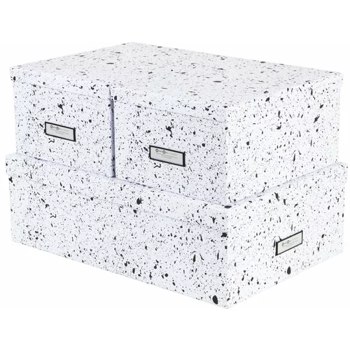 Bigso Box of Sweden Komplet 3 črno-belih škatel za shranjevanje Inge