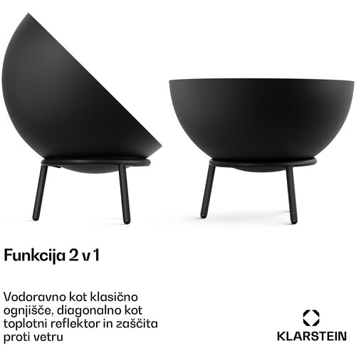 Blumfeldt Fireball nizka ognji&amp;scaron;čna skleda | odporna proti koroziji | stabilna proti prevrnitvi | robustna | 66 cm | črna Slike