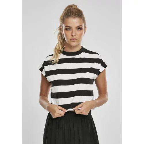 Urban Classics Ladies Stripe Short Tee Black/white