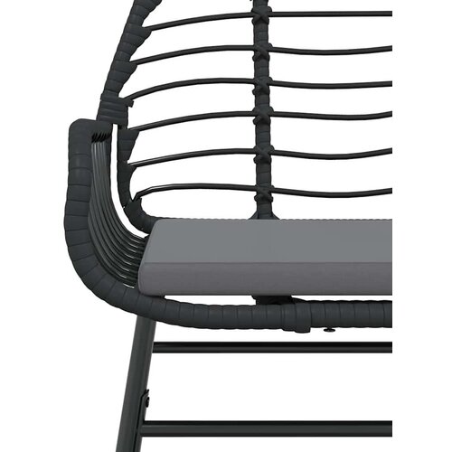  Vrtna garnitura - 9-dijelni vrtni blagovaonski set s jastucima crnog poliratana - Crna i tamno siva 200 x 100 x 74 cm 8 Slike