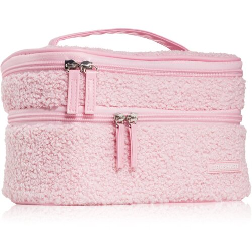 BrushArt Accessories Double-layered fluffy make-up bag torbica s dvije pregrade Light pink 1 kom Cijene